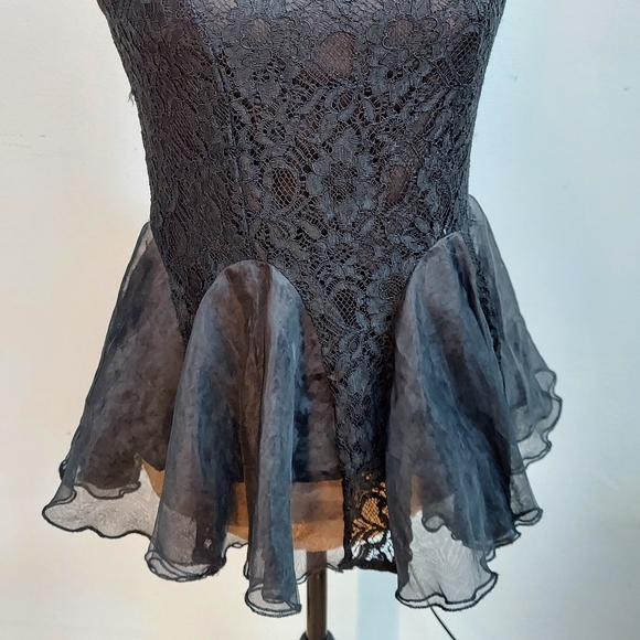 Black Mesh and Lace Coctail Dress - Picture 3 of 16
